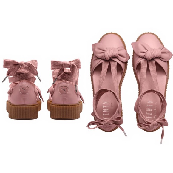 New Fenty by Rihanna Puma Pink Creeper Bow Sandals - Picture 3 of 8